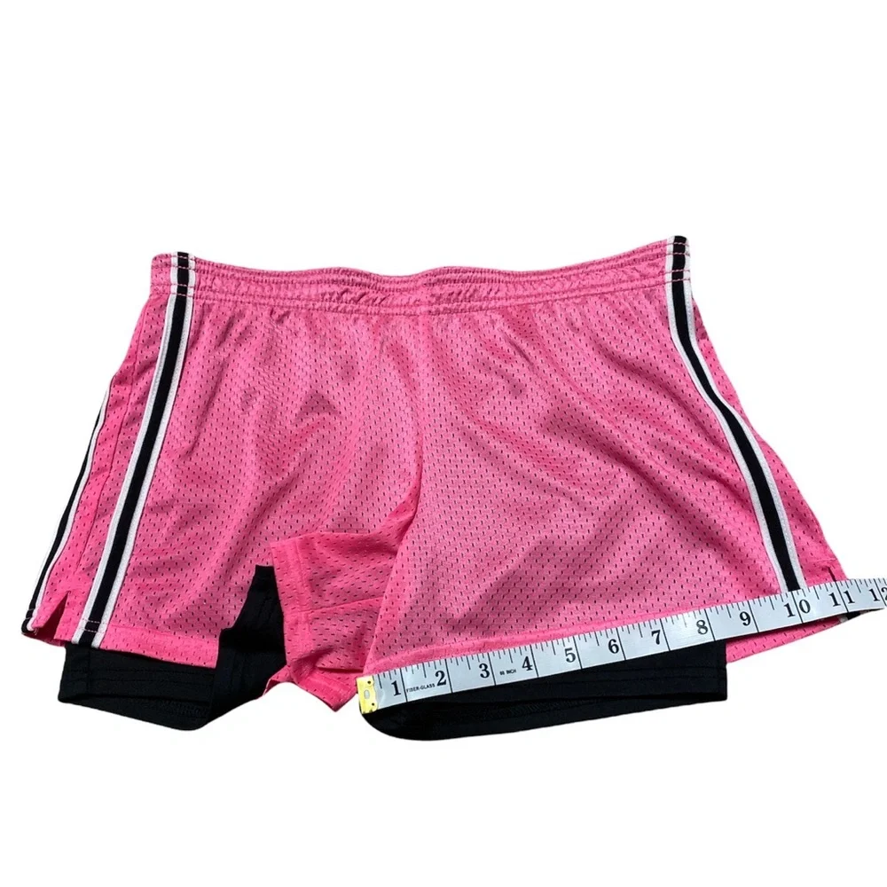 Justice Athletic Shorts Girls 16 Gym Bottoms Pink Black Athletic Gym Athleisure